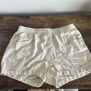Cream Linen Shorts